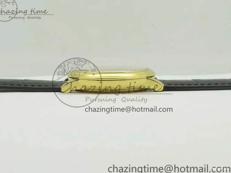 0419 De Ville YG MKF 1:1 Best Edition Silver Dial Diamonds Markers on Black Leather Strap MIYOTA 9015 V Flexible 8046